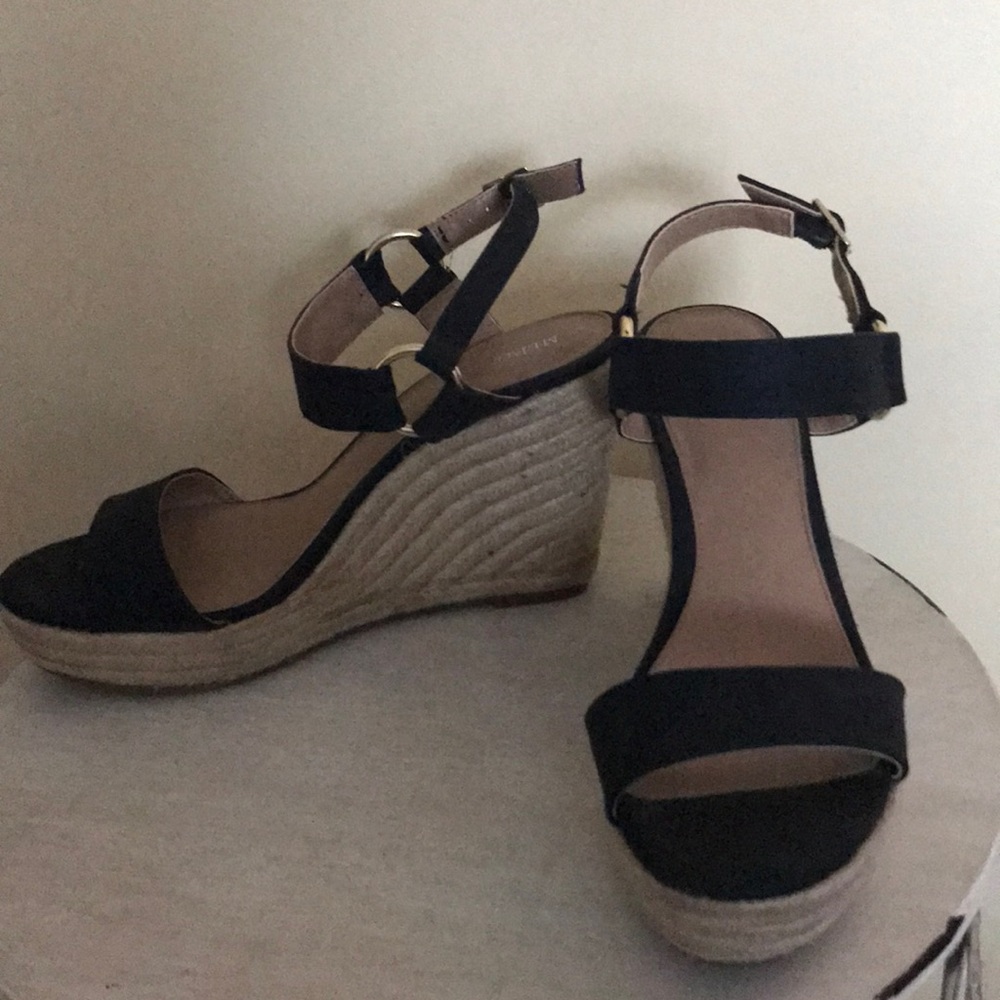 Merona Women’s Espadrille Black Wedge Sandal